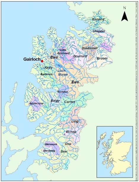 Map of the WRFT area showing principle river catchments Map of the WRFT area showing principle river catchments