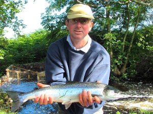 Fresh from the sea - Peter Cunningham with fresh run grilse (Ben Rushbrooke)