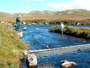 Measuring an electro-fishing site in the Little Gruinard River SAC