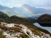 Gairloch hill loch separated from Loch Maree (behind) by waterfalls [click to enlarge]