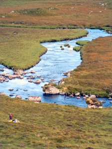 Stable salmon spawning area in Little Gruinard River