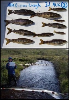 Alex Way by site fished just after a spate; wee salmon and trout had fed well!