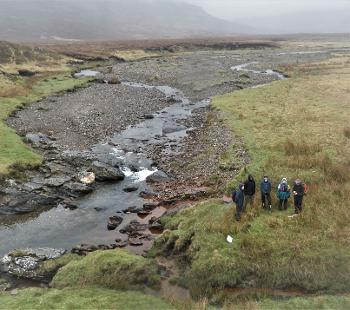 Erosion, bank collapse and unstable riverbed in Glen Douchary, May 2022 Erosion, bank collapse and unstable riverbed in Glen Douchary, May 2022